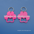 pink dog paw shape alloy bottle opener keychain, free mold stock dog paw keychain opener